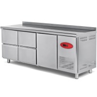 Soğutucu buzdolabı hazırlık buzdolaplarından bu tezgah buzdolabı 2 kapı+2 çekmeceli olup imalatı paslanmaz çelik malzemeden yapılmıştır - Tezgah buzdolabı satış telefonu 0212 2370749